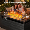 Philergo 51" Outdoor Propane Fire Pit Table with Tempered Glass Wind Guard, 60,000 BTU Large Gas Fire Pits with Sliding Tank Holder for Outdoor, Patio Party
