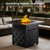 Philergo 32" Propane Fire Pit, 50,000 BTU Square Gas Fire Pit Table for Patio Garden Party with Lava Rocks, Removable Lid, CSA-Certified