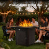 Philergo 32" Propane Fire Pit Table with Lid and Rock, 60,000 BTU Gas Fire Pit for Outside Patio Garden Party