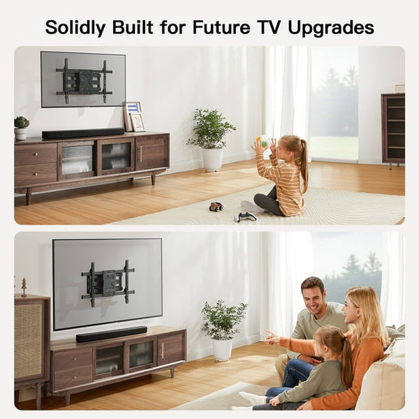 Perlesmith Full Motion TV Wall Mount Bracket for 37 to 75 inch TVs , Holds up to 132 lbs, PSLFK10
