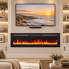 Philergo 60" Electric Fireplace, 1400W Wall Mount, Recessed Fireplace Insert Heater wiht Remote Control, 20 Adjustable Flame Color, Timer and Touch Screen
