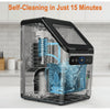 Philergo Nugget Ice Makers Countertop, 45lbs/24H with Self-Cleaning Function and Timer, Ice Maker Machine with Basket/Scoop for Home/Kitchen/Office, Stainless Steel