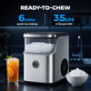 Philergo 35lbs/24H Nugget Ice Maker Countertop, Portable Ice Machine with Detachable Ice Basket, Silver