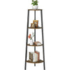 4 Tier Corner Shelf Stand, Portable Shelving Unit with Large Storage Space, Display Rack for Bedroom, Living Room, Office, Kitchen, Rustic Brown - Walmart.com
